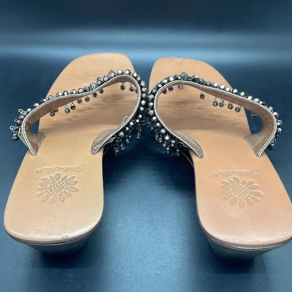 Yellow Box metallic bronze gold beaded Alexis slip on sandals Size 6.5 - Picture 12 of 15